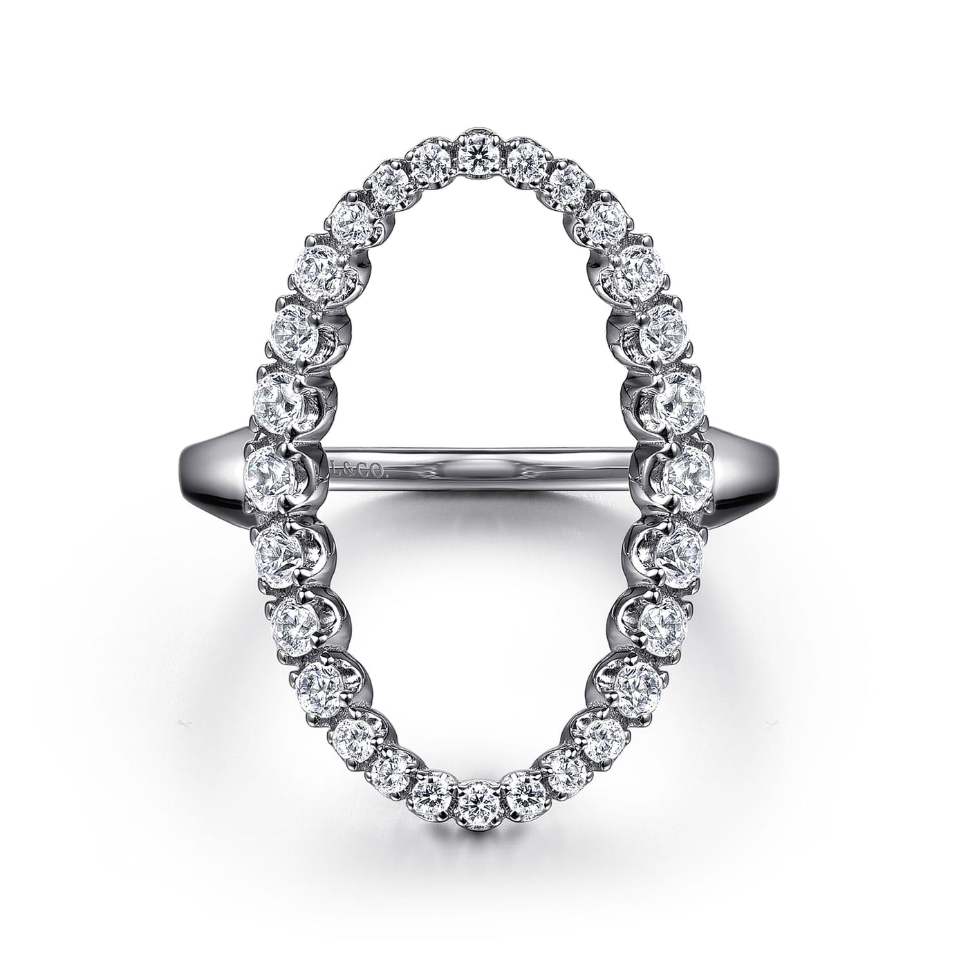 Oval Diamond Ring in White Gold by Gabriel & Co.