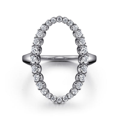 Oval Diamond Ring in White Gold by Gabriel & Co.
