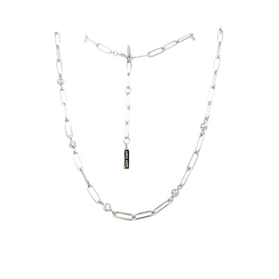 CZ Paperclip Necklace in Silver by Ania Haie
