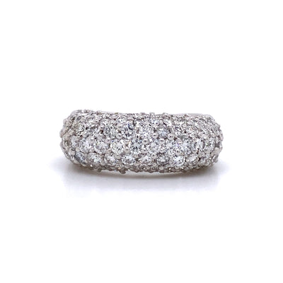 Estate 14 Karat White Gold Pave Diamond Ring