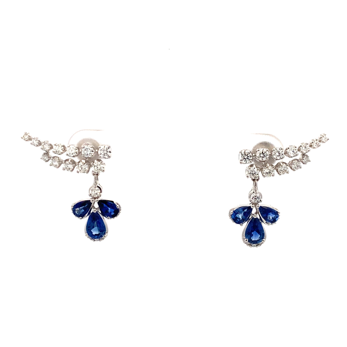 Sapphire and Diamond Earrings in White Gold by Simon G