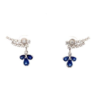 Sapphire and Diamond Earrings in White Gold by Simon G
