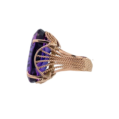 ESTATE Synthetic Alexandrite-like Ring in Yellow Gold