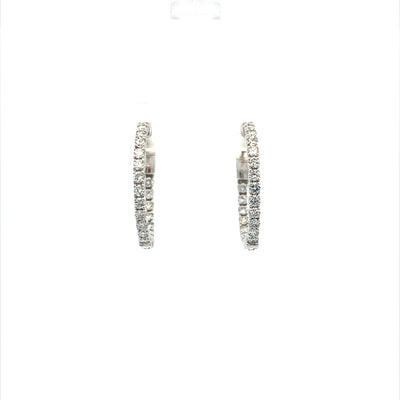 14 Karat 1CTW Diamond In-Out Hoop Earrings Diamond EDD5272-301