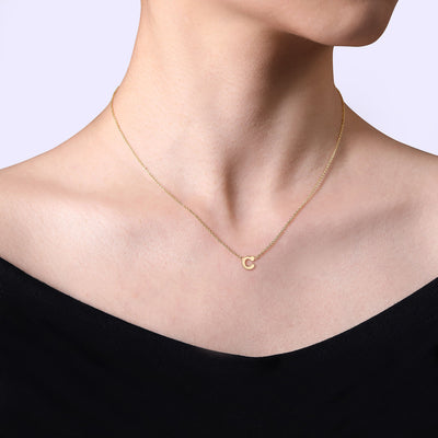 Initial “C” Necklace in Yellow Gold by Gabriel & Co.