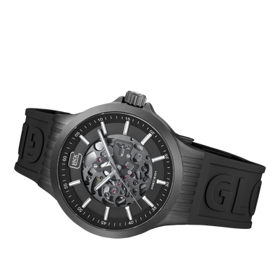 44mm Automatic Black SS Black Silicone Strap 10 ATM by Glock