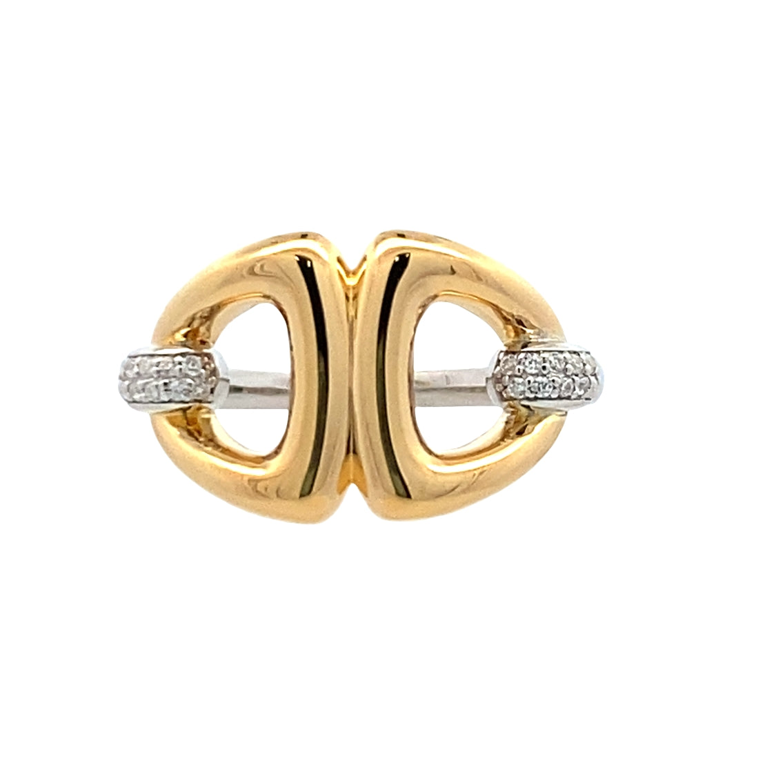 Cubic Zirconia Ring in Two-Tone Sterling Silver with Gold-Plating