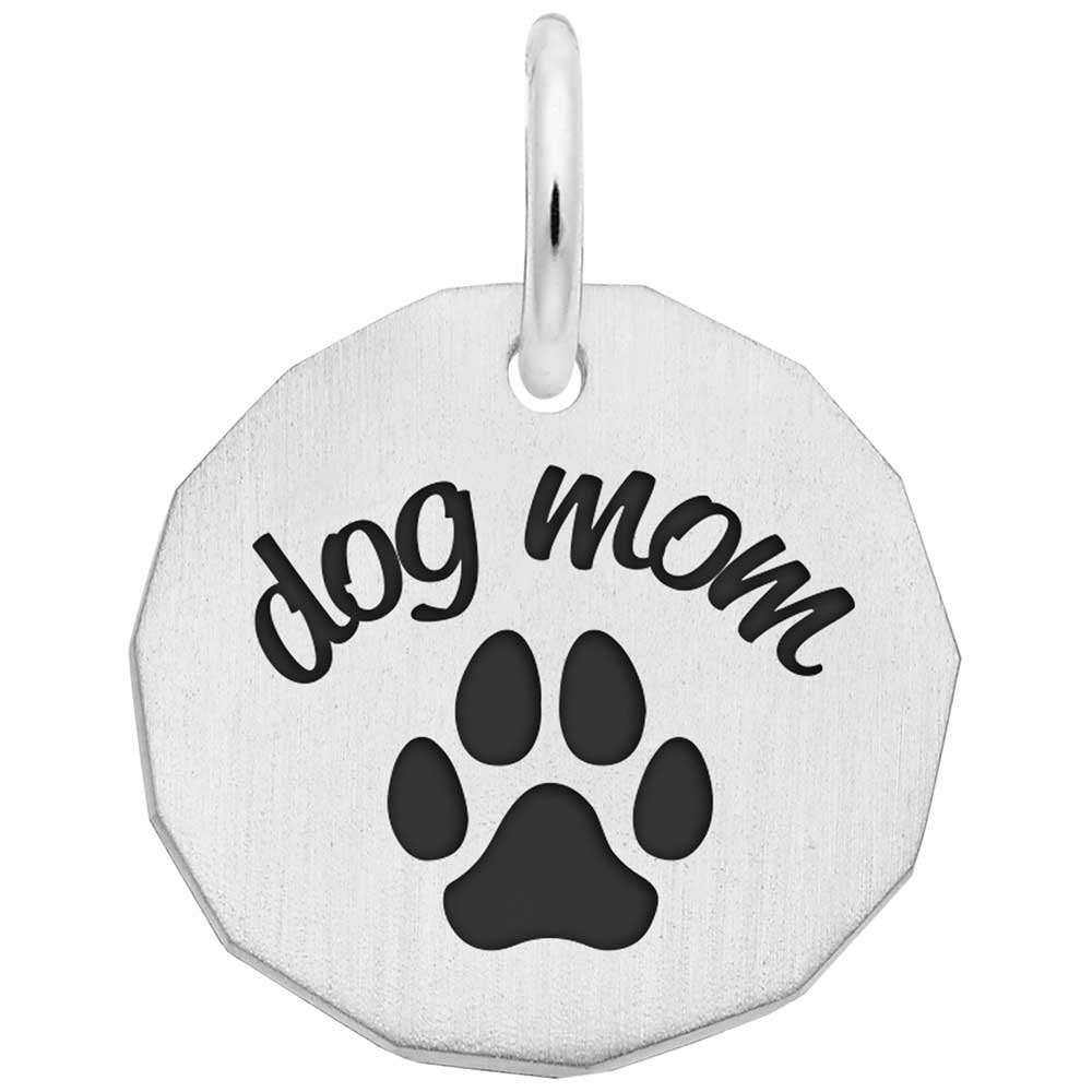 Dog Mom Charm in Silver