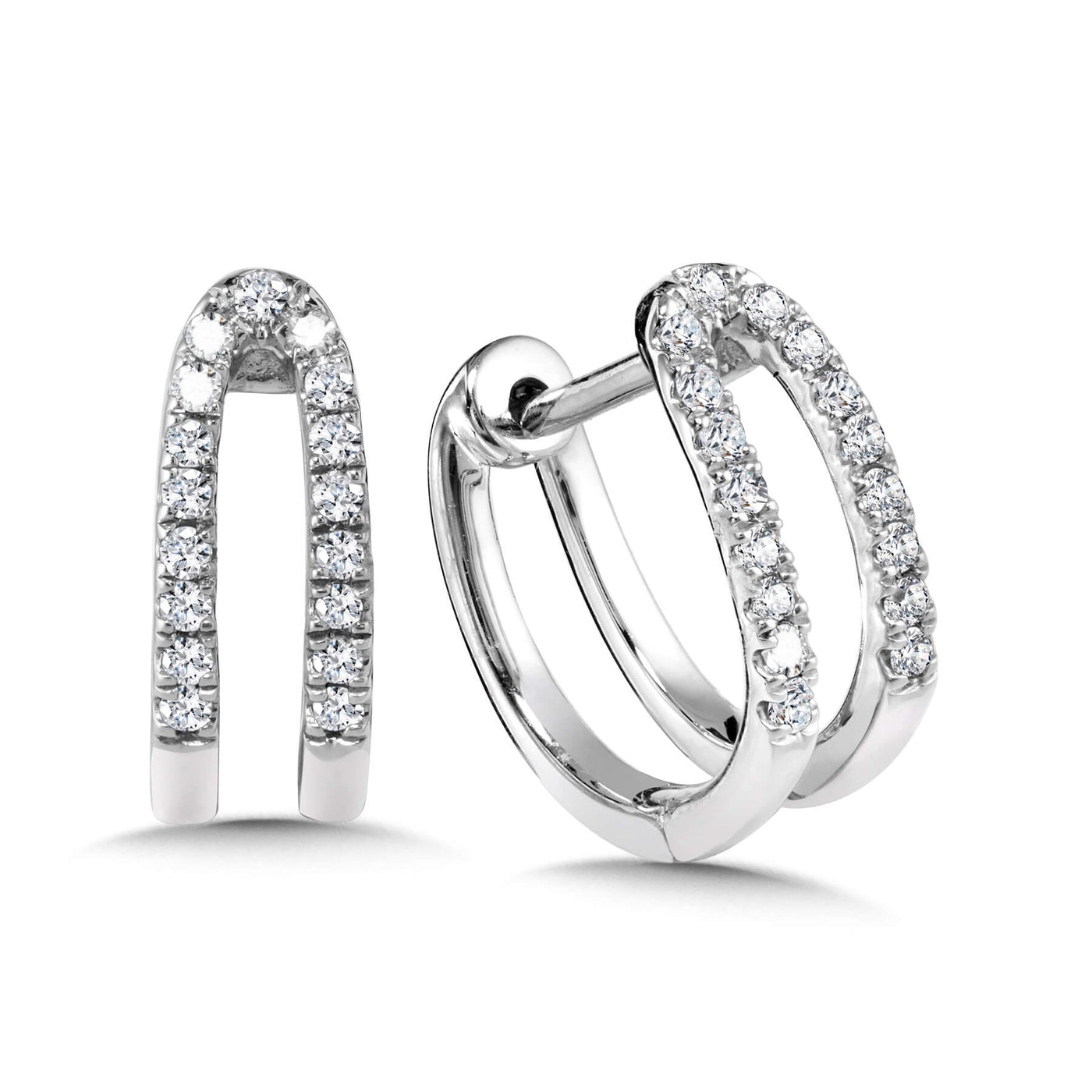 14 Karat Huggie Earrings Diamond Earrings EDD3709-W