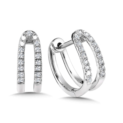Diamond Huggie Earrings in White Gold