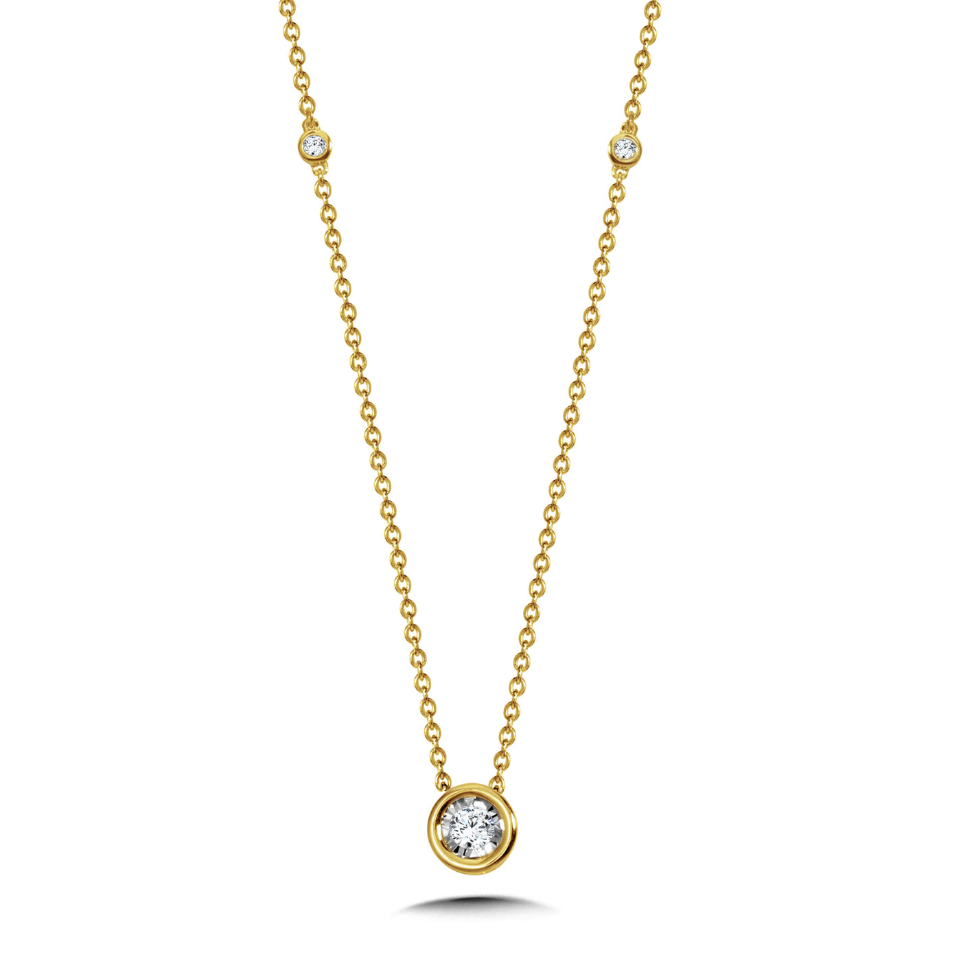 Diamond Solitaire Pendant in Yellow Gold