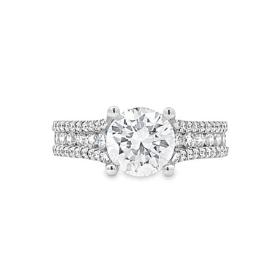 Gabriel & Co. 14 Karat Side Stones Round Diamond Engagement Ring er14890R6W44JJ