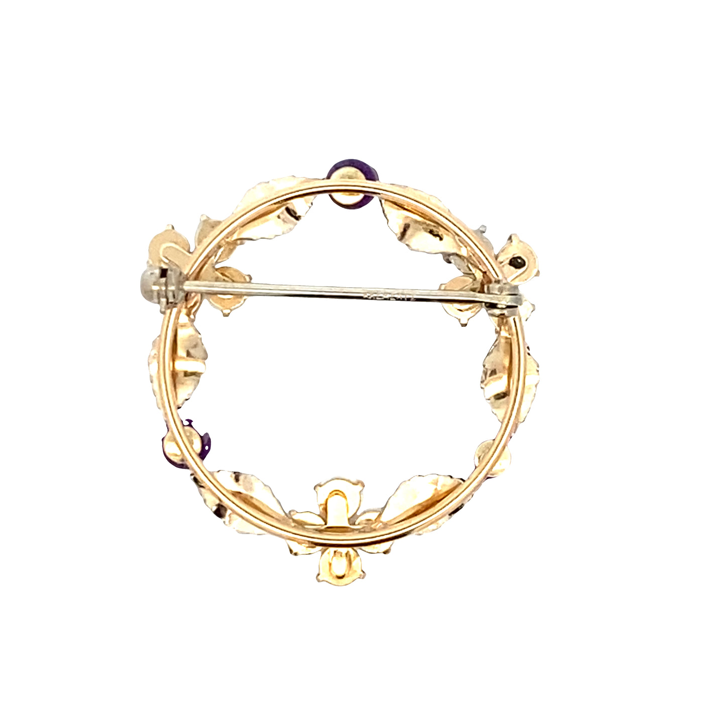 ESTATE Krementz  Opal and Amethyst Pin in Yellowo GOld