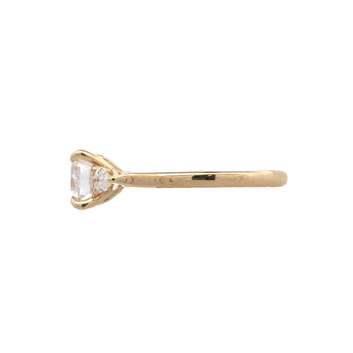 Three Stone Engagement Ring in Yellow Gold by Gabriel & Co.