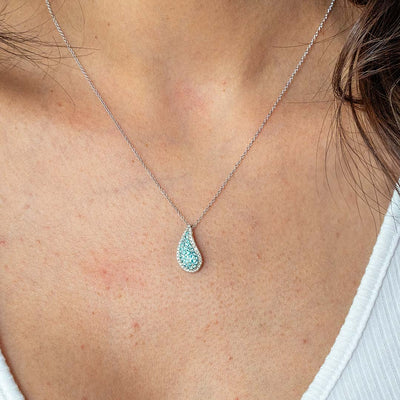 Paraiba Tourmaline and Diamond Pendant in White Gold by Simon G