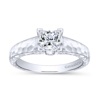 Brian's Vault 14 Karat White Gold Princess Shape Engagement Rings GABER9059W44JJ