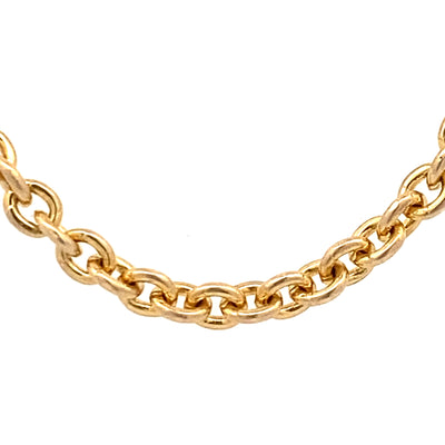 Estate 18" Cable Link Necklace in Yellow Gold