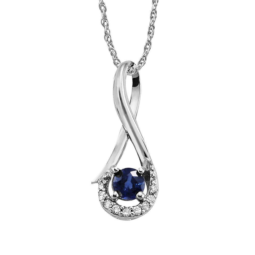 Parle 14 Karat Sapphire and Diamond Gemstone Pendants PCC034S13WI