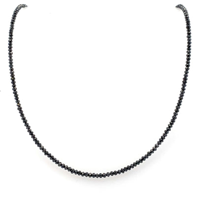 Black Diamond Beaded Necklace in Yellow Gold