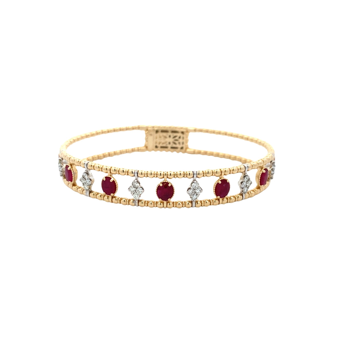 Ruby and Diamond Bangle in Yellow Gold