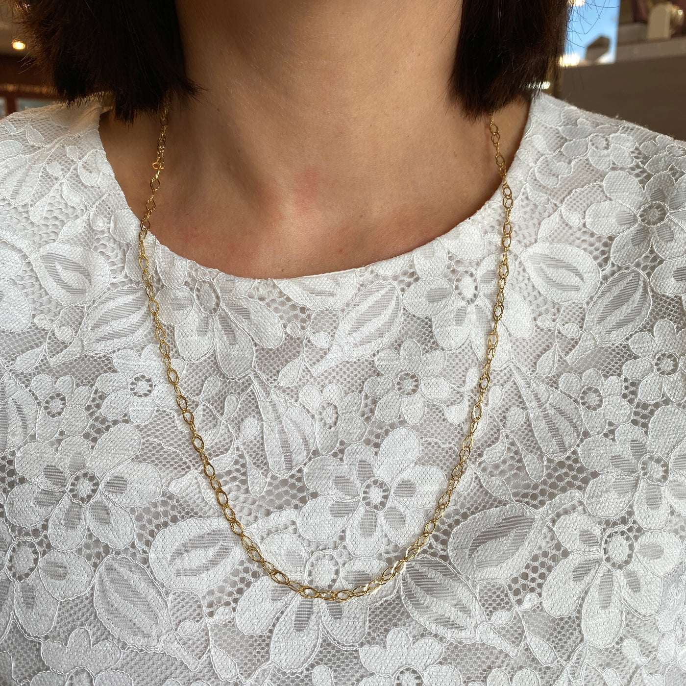 ESTATE Double Link Necklace in Yellow Gold