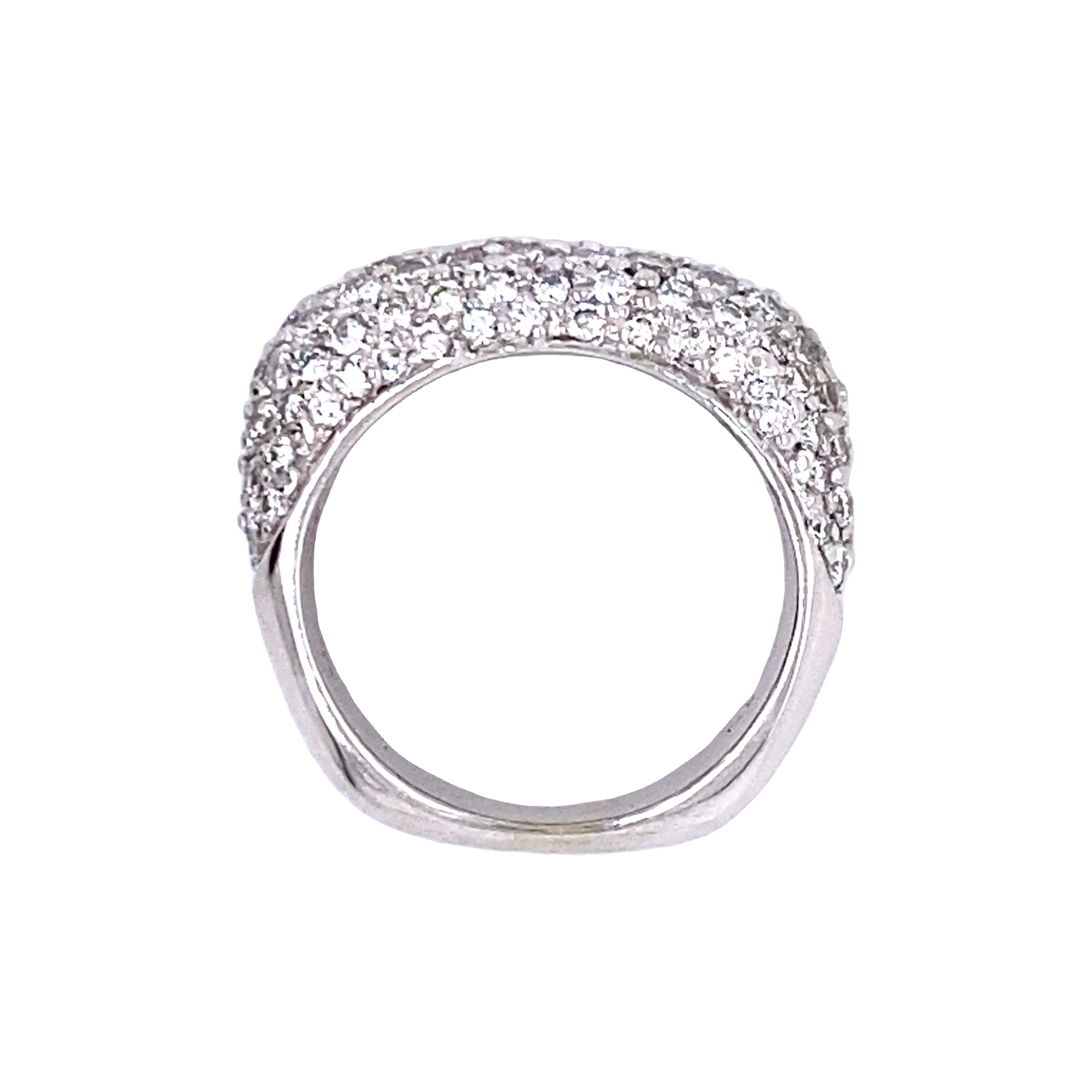 Estate Pavé Diamond Ring in White Gold