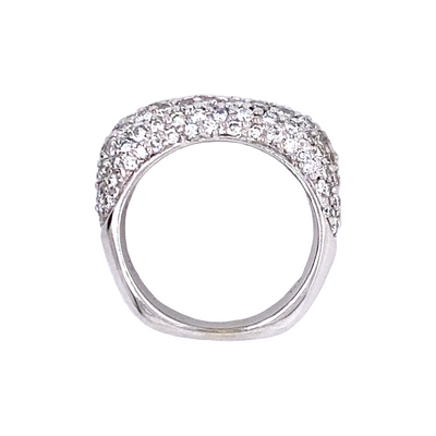 Estate 14 Karat White Gold Pave Diamond Ring