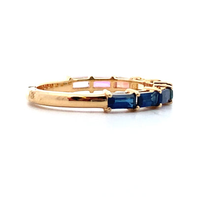 Rainbow Sapphire Ring in Yellow Gold