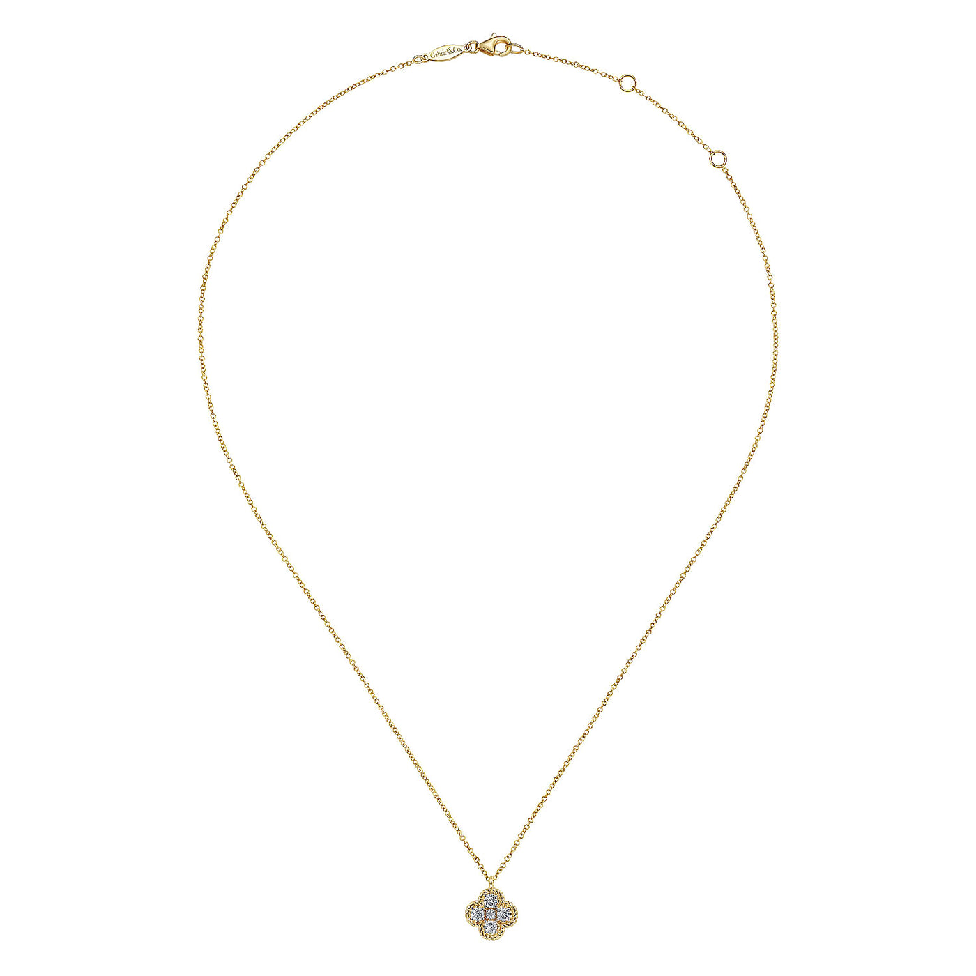 Cluster Style Diamond Pendant in Yellow Gold by Gabriel & Co.