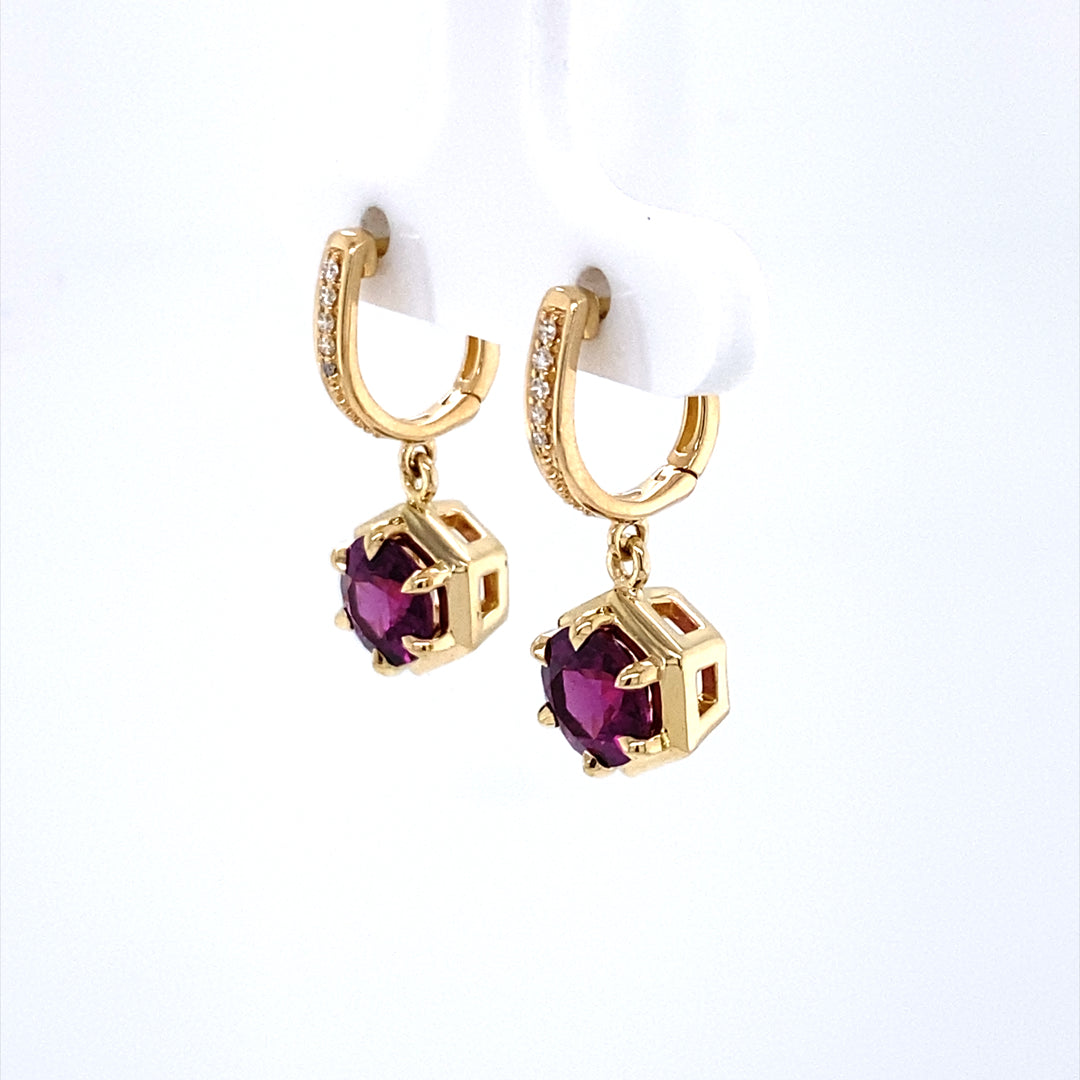Beeghly & Co. 14 Karat Fancy Plum Garnet Gemstone Earrings SS2000573