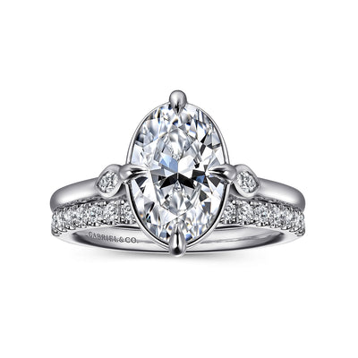 Gabriel & Co. 14KW Oval Diamond Engagement Ring ER16429O8W43JJ.CSCZ