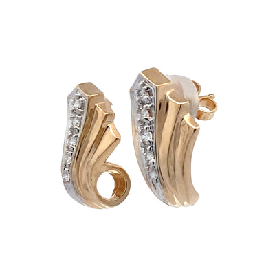 ESTATE Diamond Stud Earrings in Yellow Gold
