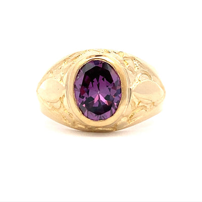 ESTATE 14 Karat Purple Cubic Zirconia Ring
