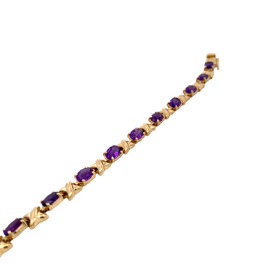 ESTATE Amethyst Bracelet in Yellow Gold