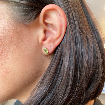ESTATE Peridot Studs in Yellow Gold