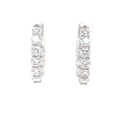 LAB_Created 4.0ctw Diamond Inside Outside Hoops in White Gold
