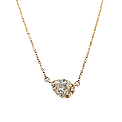 Diamond Pear-shaped Necklace in Yellow Gold by B&C