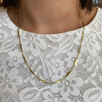 ESTATE Fancy Link Necklace in Yellow Gold