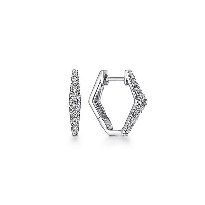 Diamond Huggie Earrings in White Gold By Gabriel & Co.