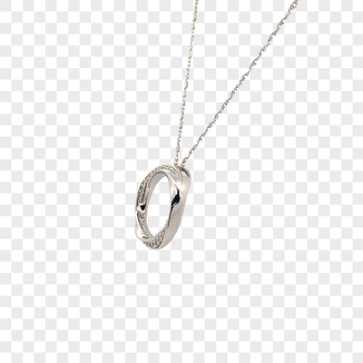 Diamond Circle Pendant in Silver