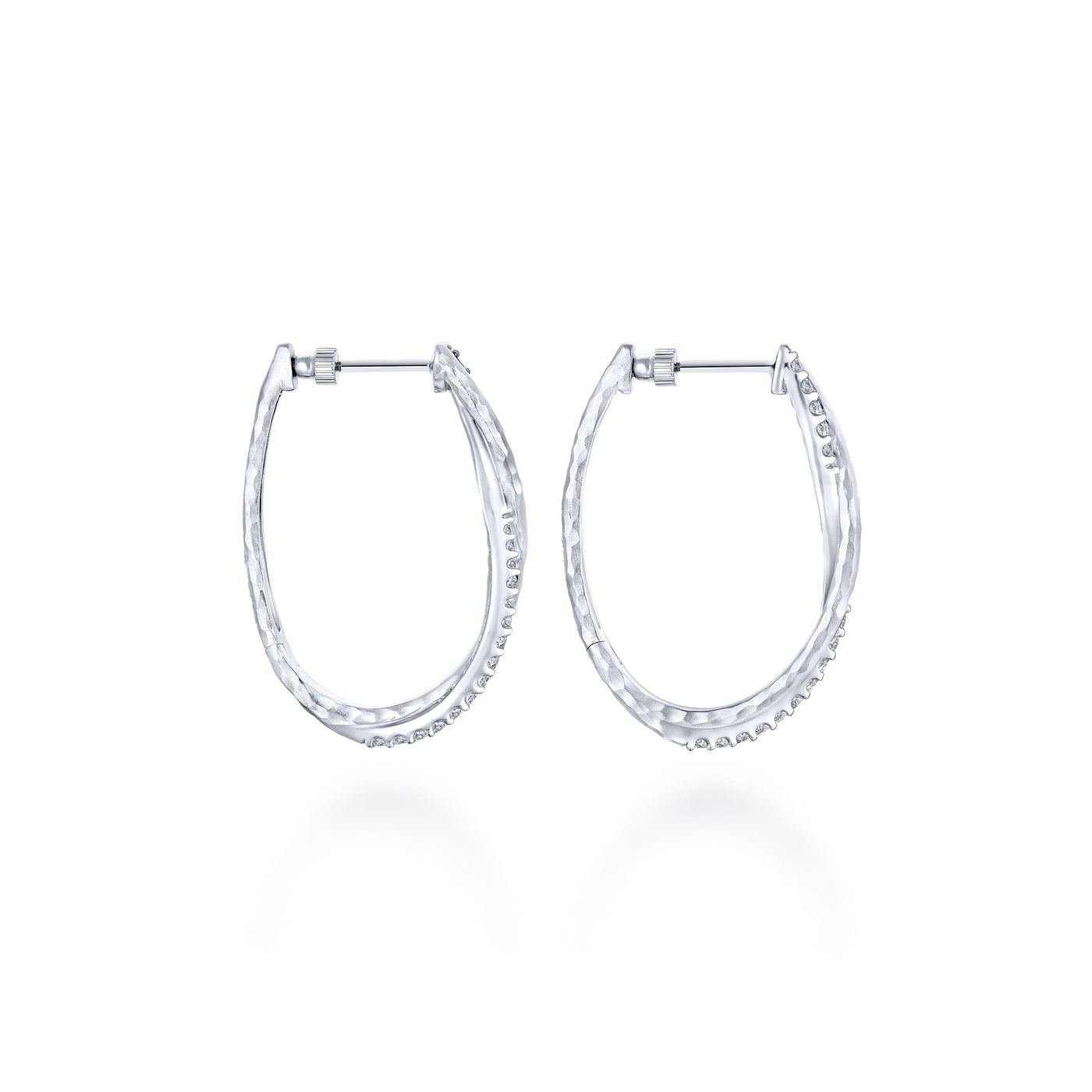 Hammered Twisted Hoops in Silver by Gabriel & Co.