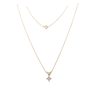 ESTATE Diamond Solitaire Pendant in Yellow Gold