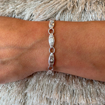 ESTATE Diamond Link Bracelet in White Gold