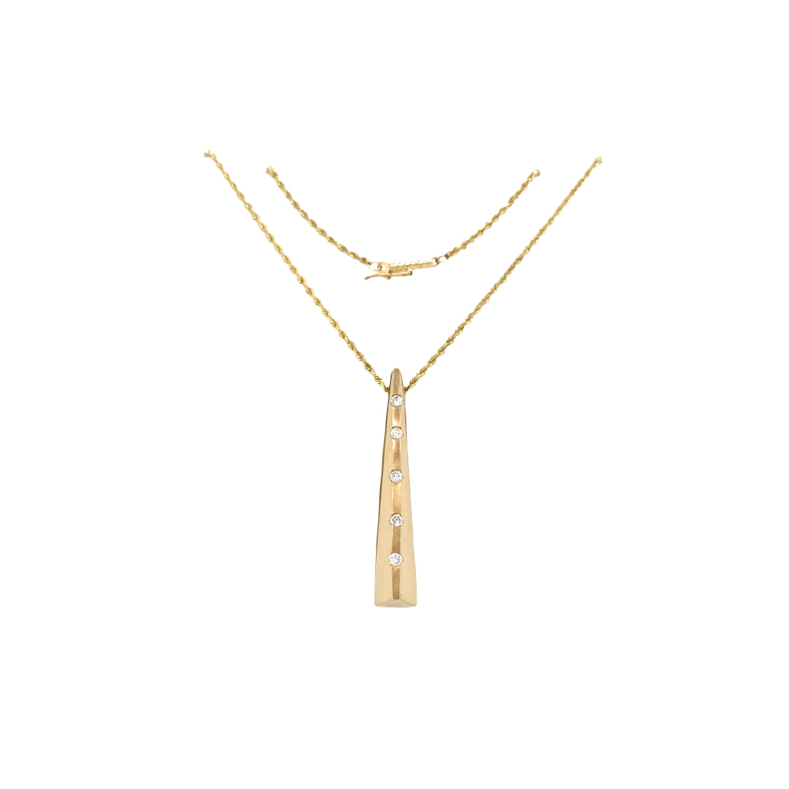 ESTATE Diamond Ladder Pendant in Yellow Gold