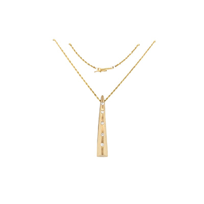ESTATE Diamond Ladder Pendant in Yellow Gold