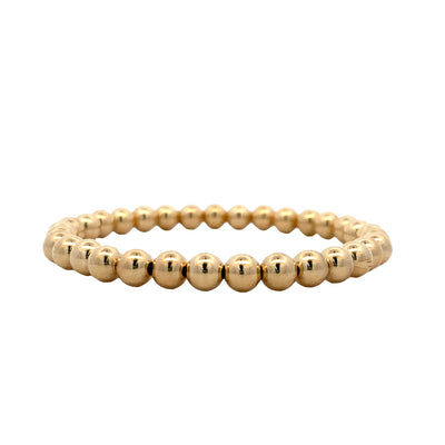 Expandable Beaded Bracelet in Sterling SIlver with Yellow Gold Plating by Karen Lazar
