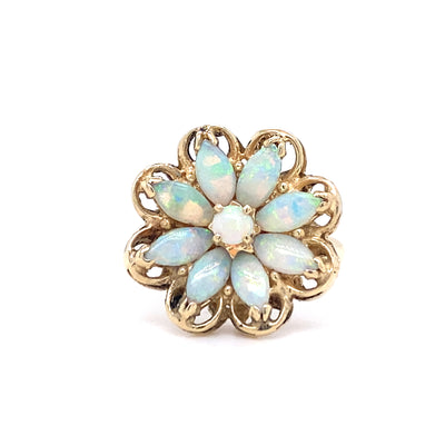 ESTATE Opal Floral Ring in Yellow Gold