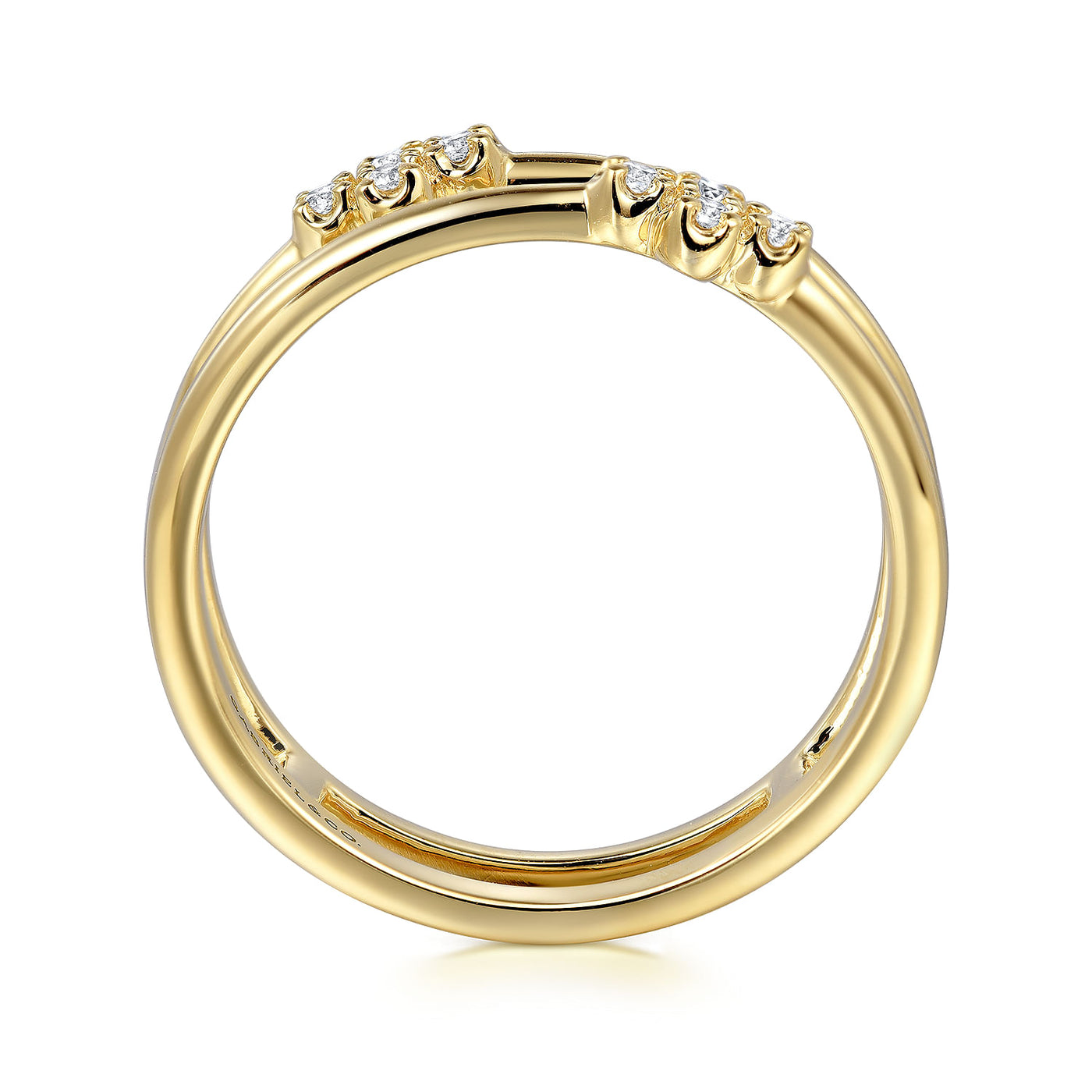 Diamond Bypass Ring in Yellow Gold by Gabriel & Co.