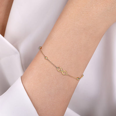 7" Bujukan Infinity Bracelet in Yellow Gold by Gabriel & Co.