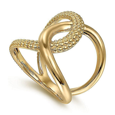 Bujukan Twisted Ring in Yellow Gold by Gabriel & Co.